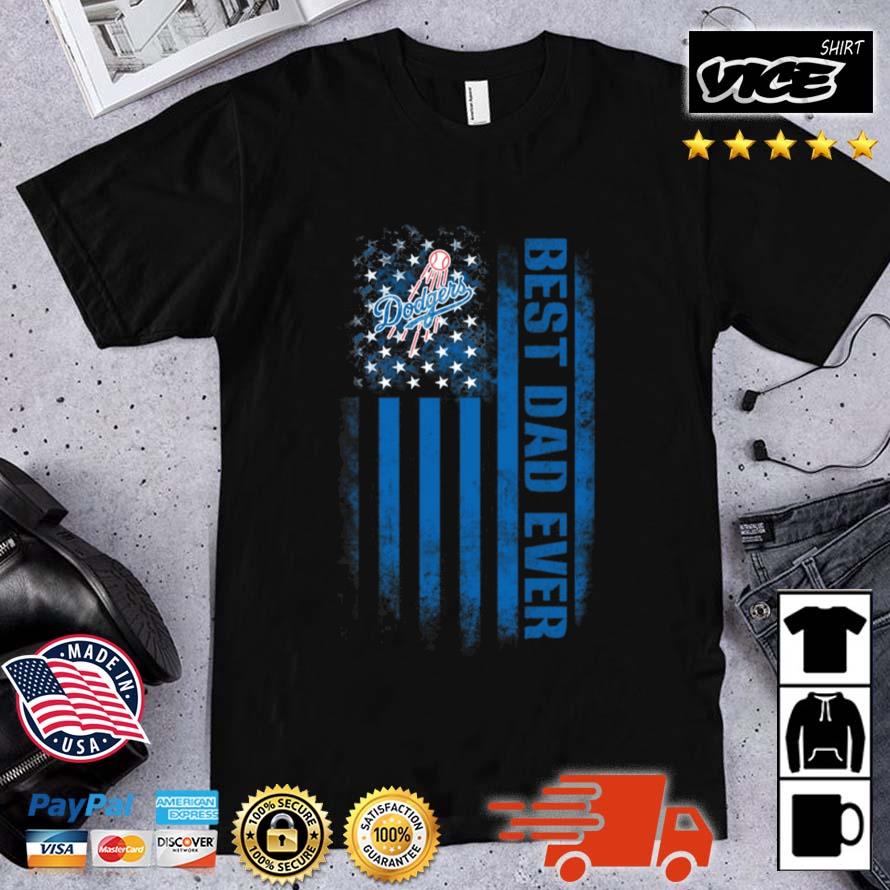 Los Angeles Dodgers Best Dad Ever USA Distressed Flag 2022 Shirt