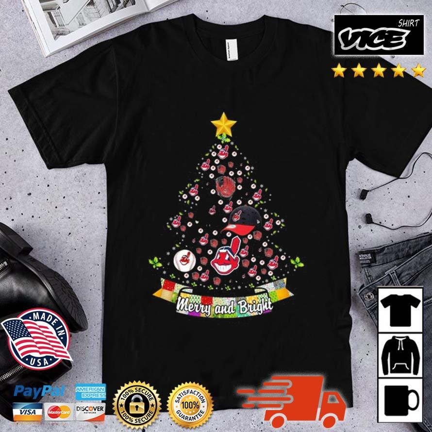 Merry And Bright Cleveland Indians MLB Christmas Tree 2022 Shirt
