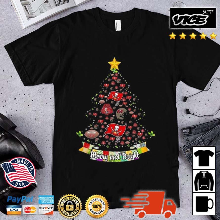 Merry And Bright Tampa Bay Buccaneers NFL Christmas Tree 2022 Shirt