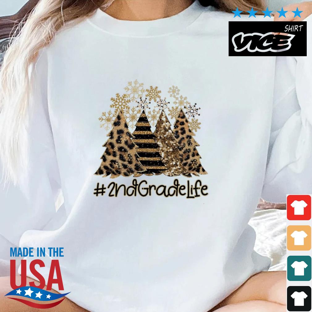2nd Grade Life Leopard Tree Christmas Sweater