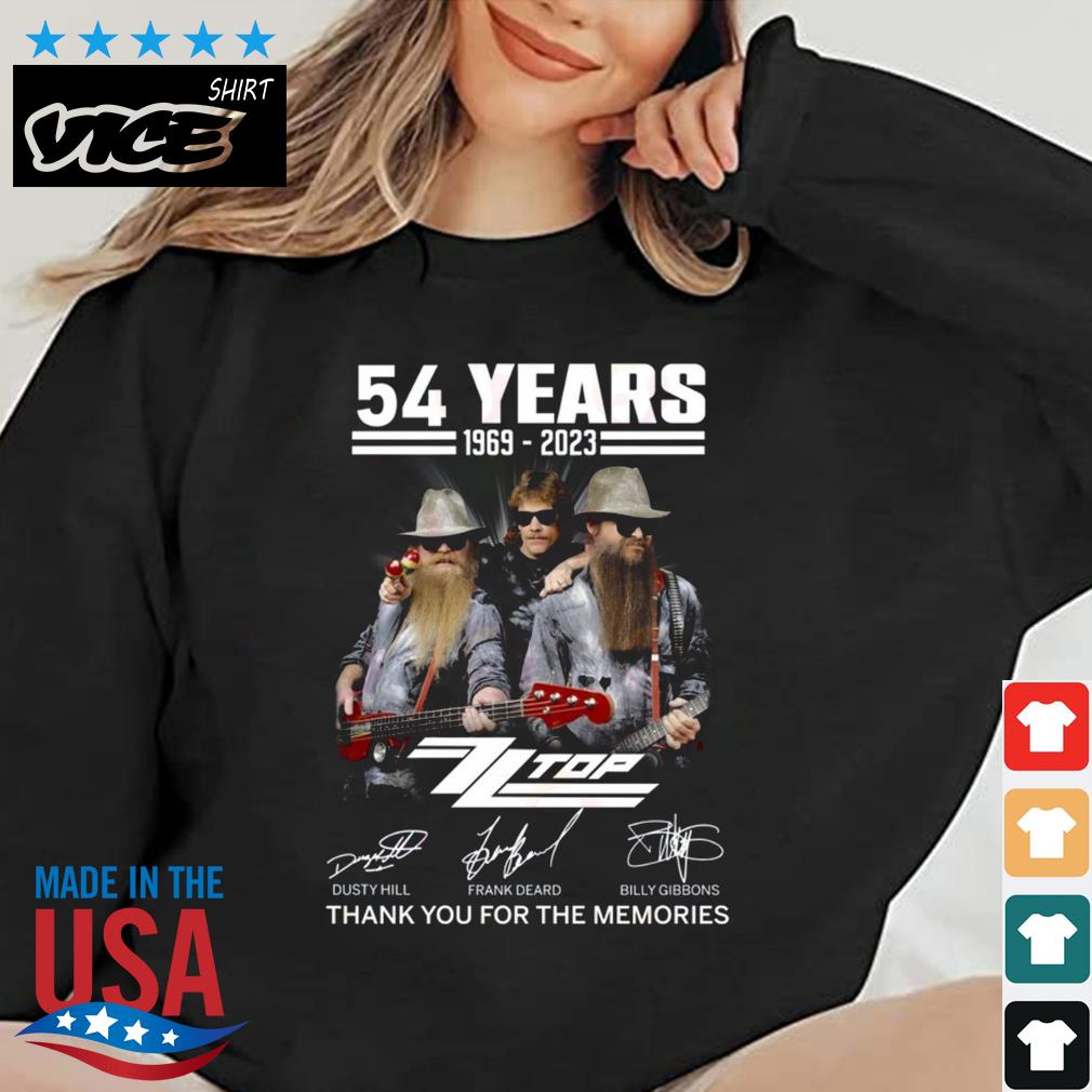 54 Years 1969 2023 ZZ Top Thank You For The Memories Signatures Shirt