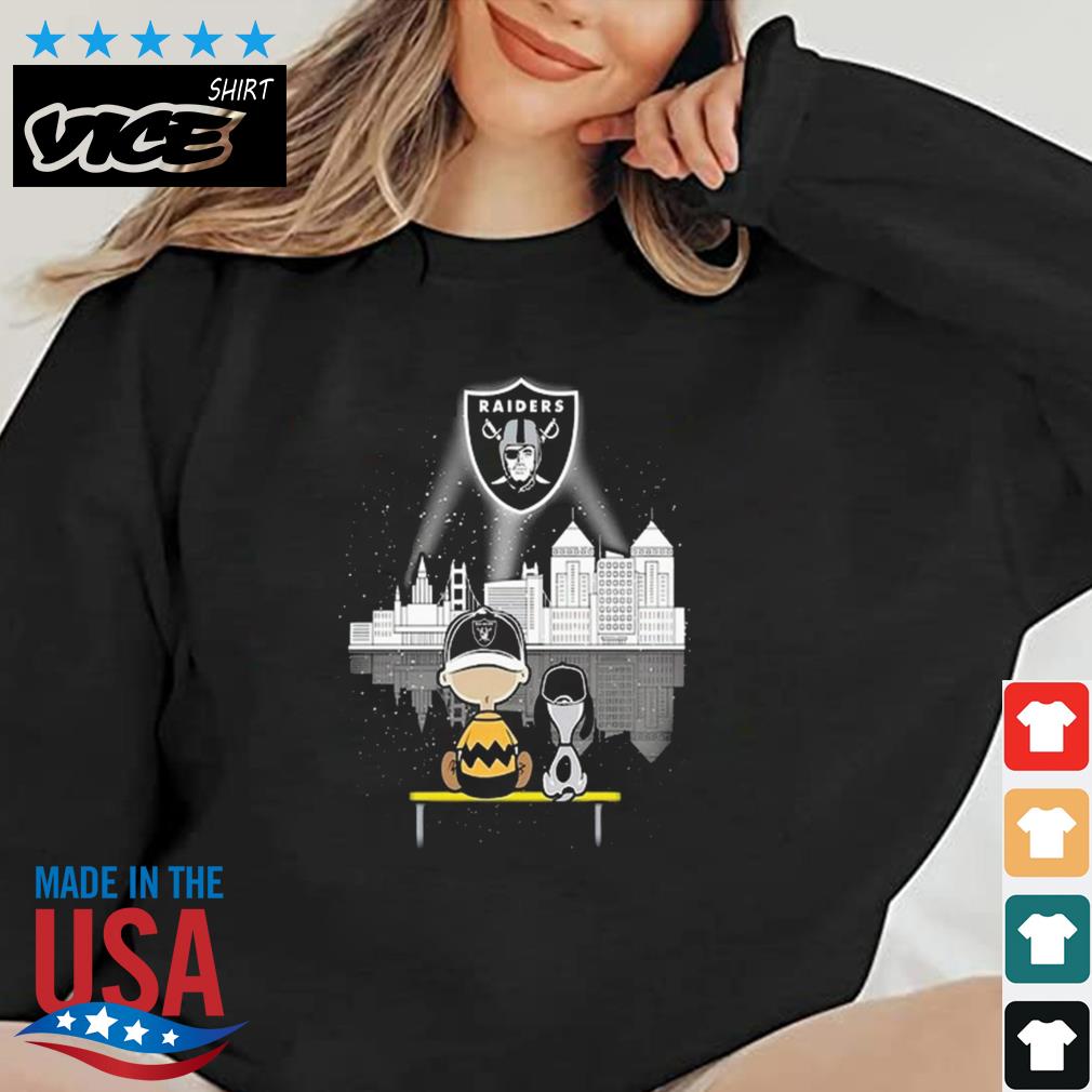 Charlie Brown And Snoopy Dog Watching City Oakland Raiders Shirt