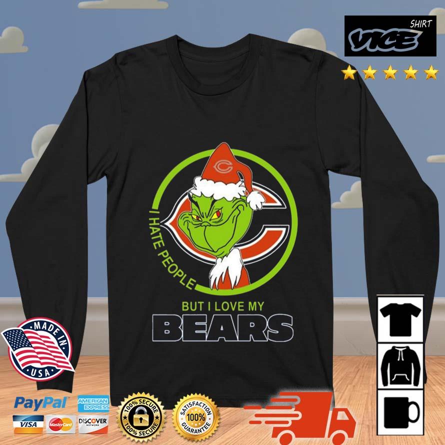 Chicago Bears NFL Christmas Grinch I Hate People But I Love My Favorite Football Team Sweater