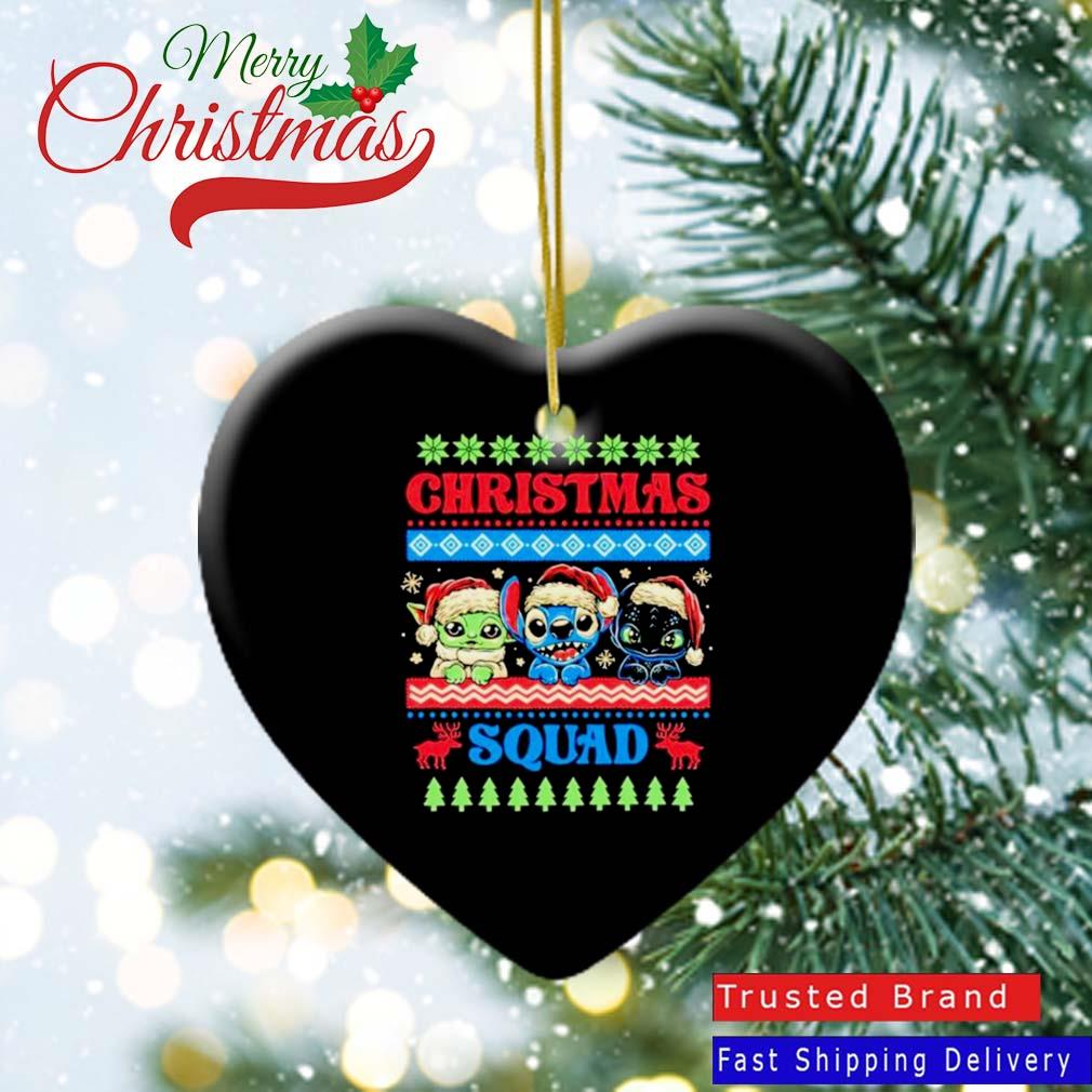 Christmas Squad Baby Yoda Stitch And Toothless Christmas 2022 Ornament