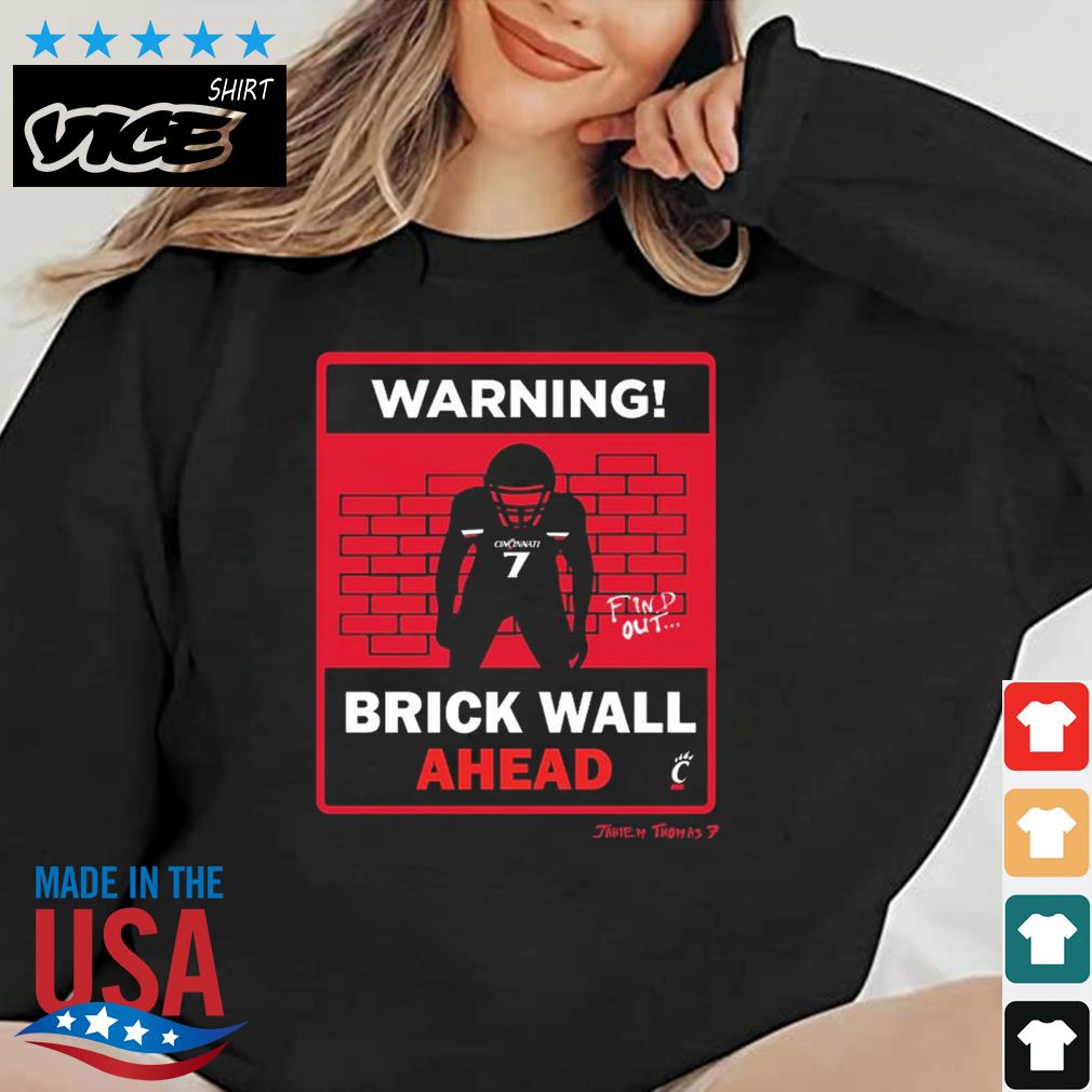 Cincinnati Football Jaheim Thomas Brick Wall Shirt