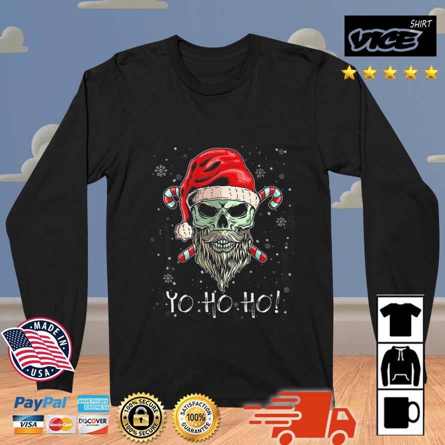 Cool Skull Beard Santa Pirate Christmas Jolly Roger Pajamas 2022 Sweater