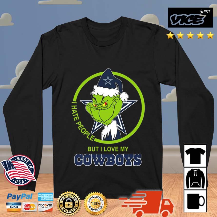 Dallas Cowboys NFL Christmas Grinch I Hate People But I Love My Favorite Football Team Sweater