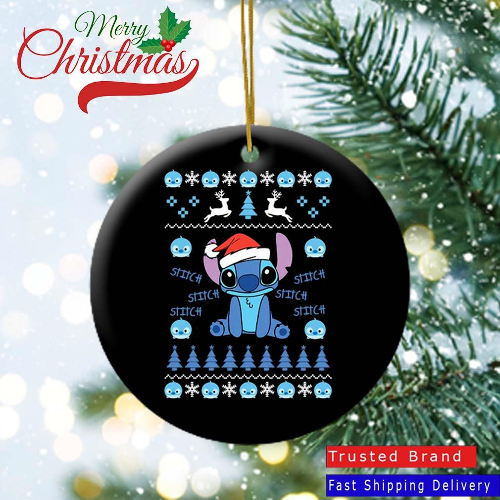 Disney Ohana Stitch With Santa Hat Ugly Christmas 2022 Ornament