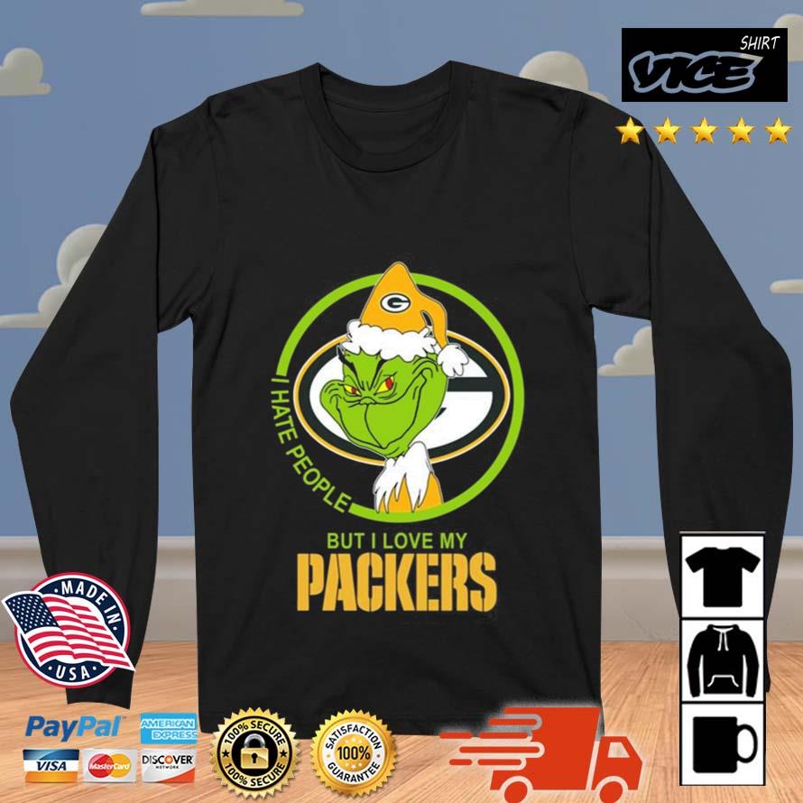 Green Bay Packers NFL Christmas Santa Grinch I Hate People But I Love My Favorite Football Team Sweater