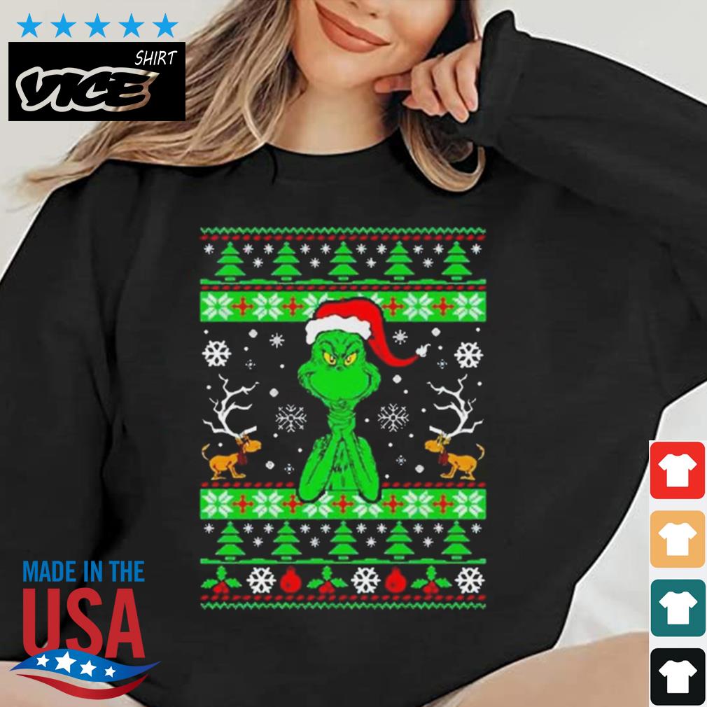 Grinch Pattern Ugly Christmas Sweater
