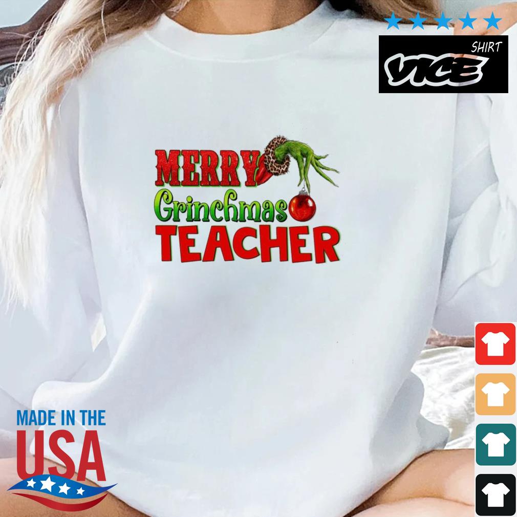 Hand Grinch Merry Grinchmas Teacher Christmas Sweater