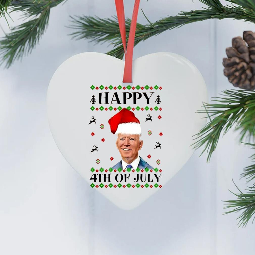 Happy Fourth Of July Christmas Santa Biden Christmas Party 2022 Ornament