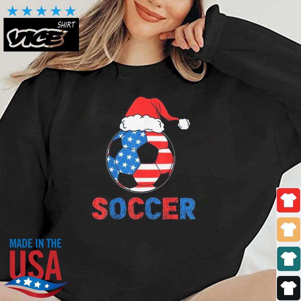 Hat Soccer Usa Flag Christmas Sweater