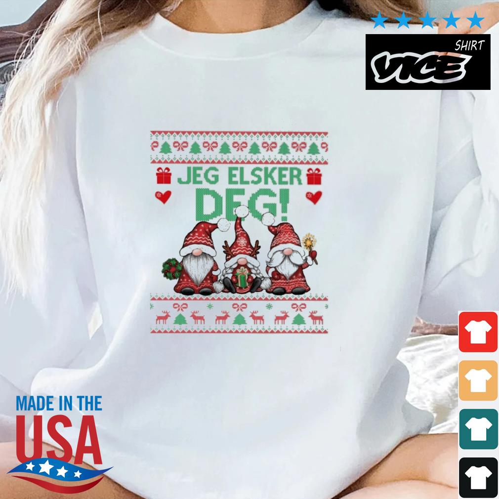 I Love You In Norwegian Jeg Elsker Deg Gnomes Ugly Christmas Sweater