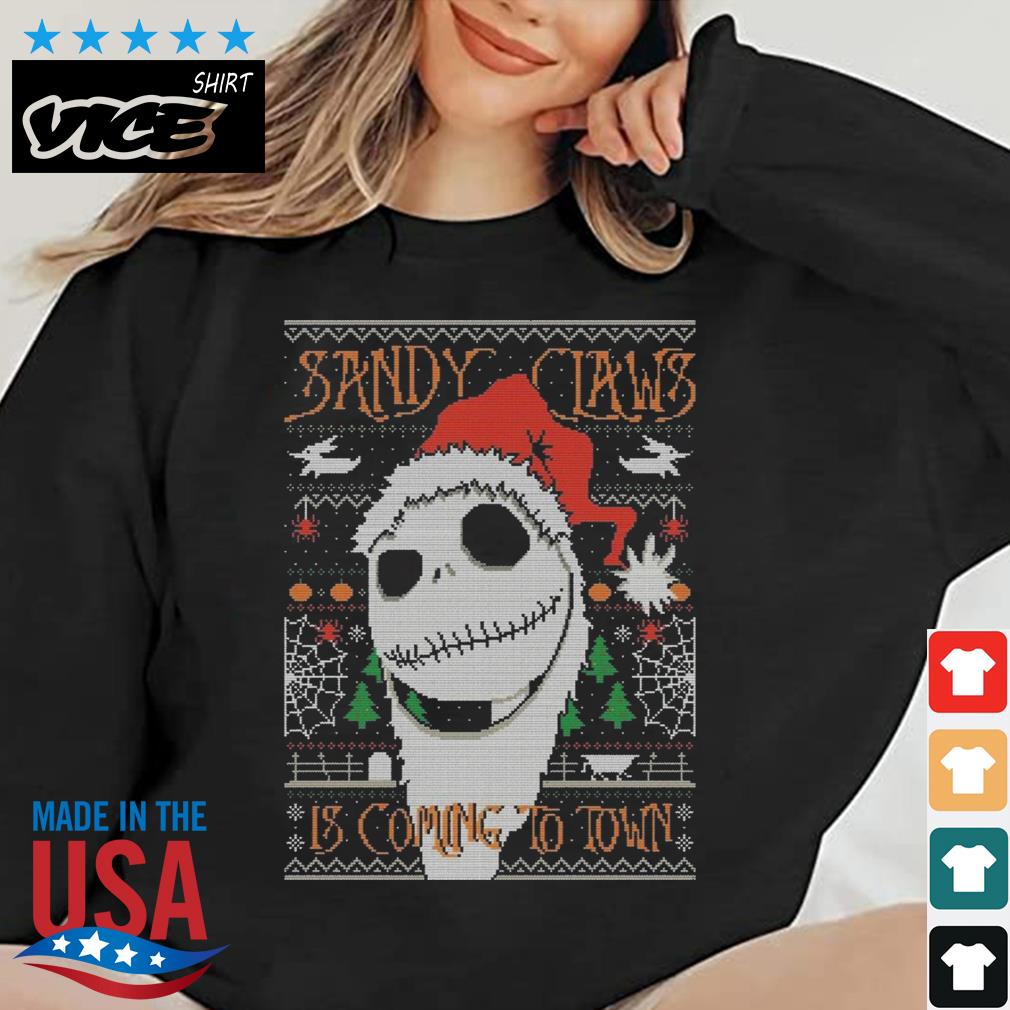 Jack Skellington Sandy Claws Is Coming To Town Nightmare Before Christmas Sweater
