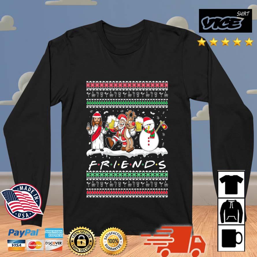 Jesus Santa Claus And Snowman Friends Ugly Christmas 2022 Sweater