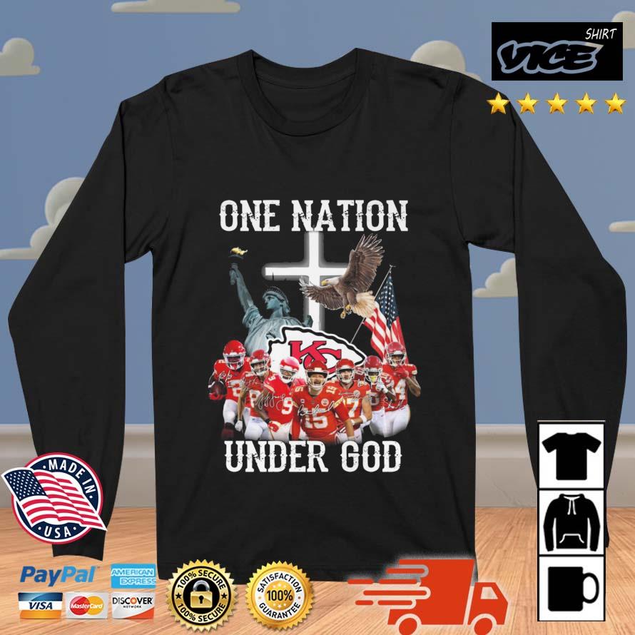 Kansas City Chiefs Football Team One Nation Under God Signatures shirt