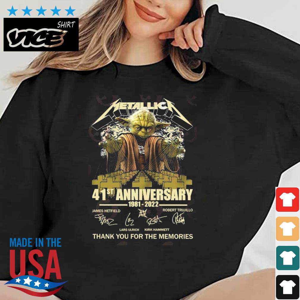 Master Yoda Metallica 41st Anniversary 1981 2022 Thank You For The Memories Signatures Shirt