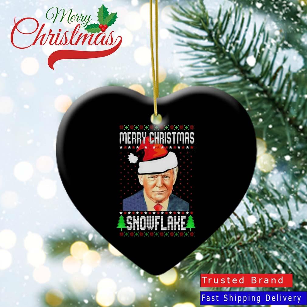 Merry Christmas Snowflake Trump Ugly Christmas 2022 Ornament
