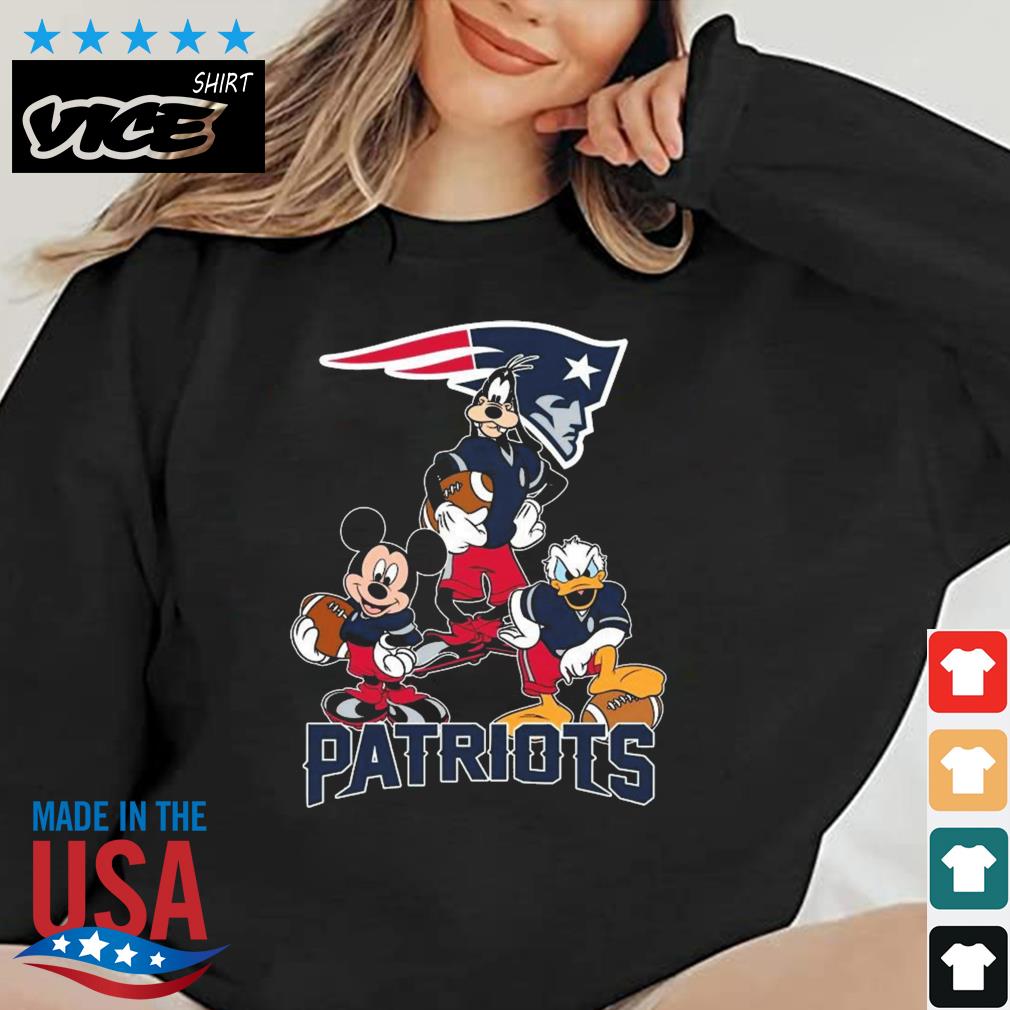 Mickey Goofy Donald Disney New England Patriots Football Gift Shirt