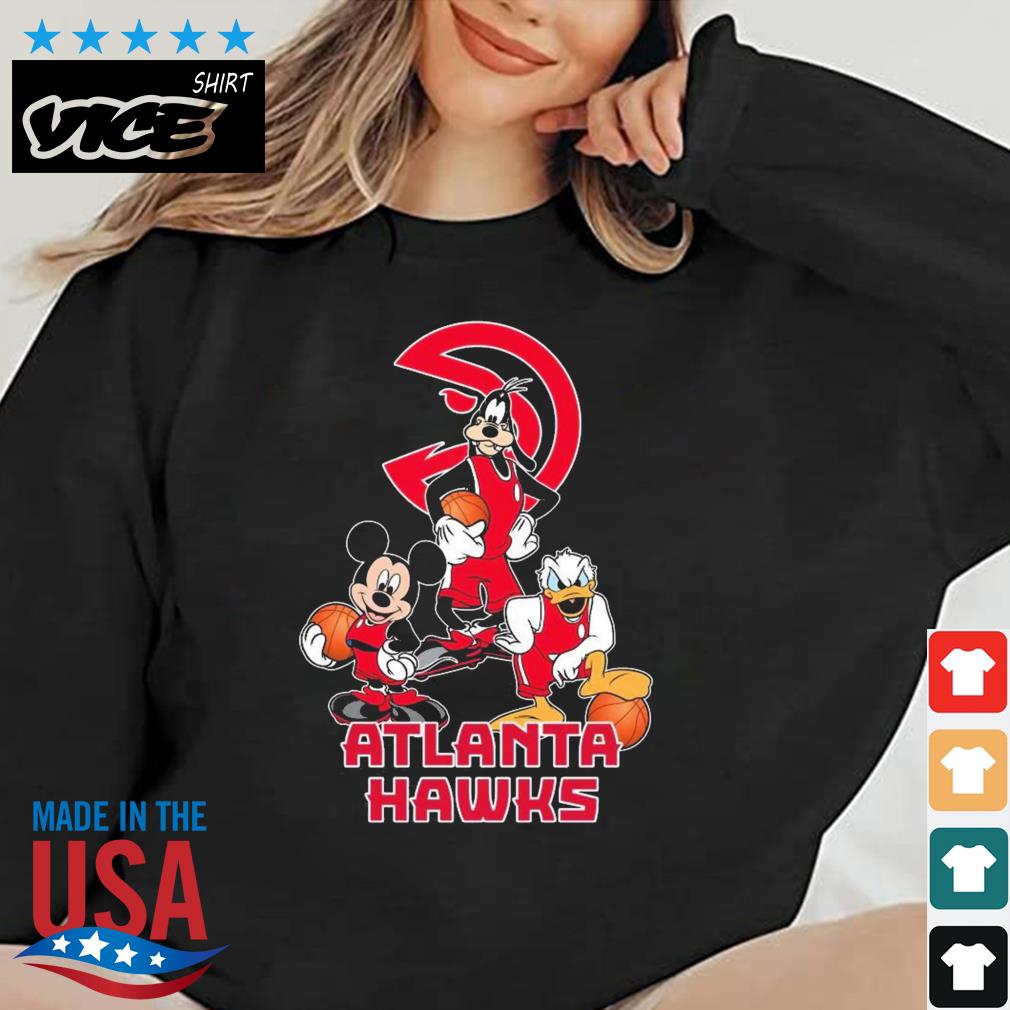 Mickey Goofy Donald Loves Atlanta Hawks Basketball Fans Shirt