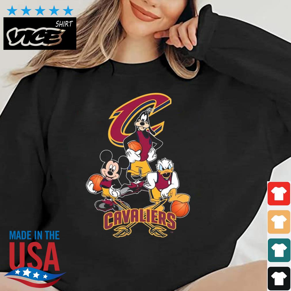Mickey Goofy Donald Loves Cleveland Cavaliers Basketball Fans Shirt