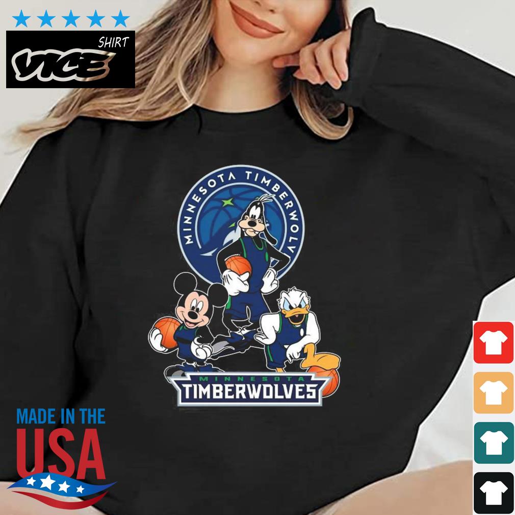 Mickey Goofy Donald Loves Minnesota Timberwolves Basketball Fans Shirt