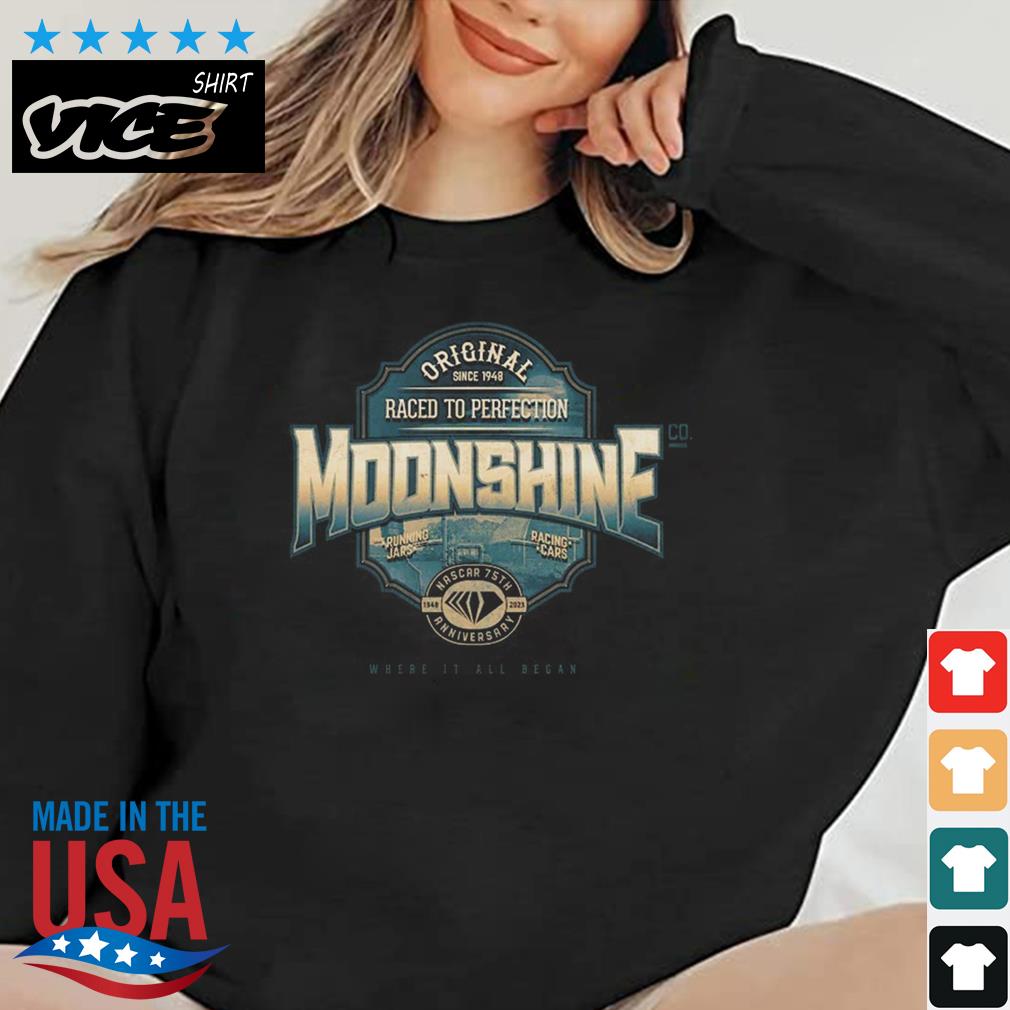 NASCAR Checkered Flag Black 75th Anniversary Moonshine Shirt