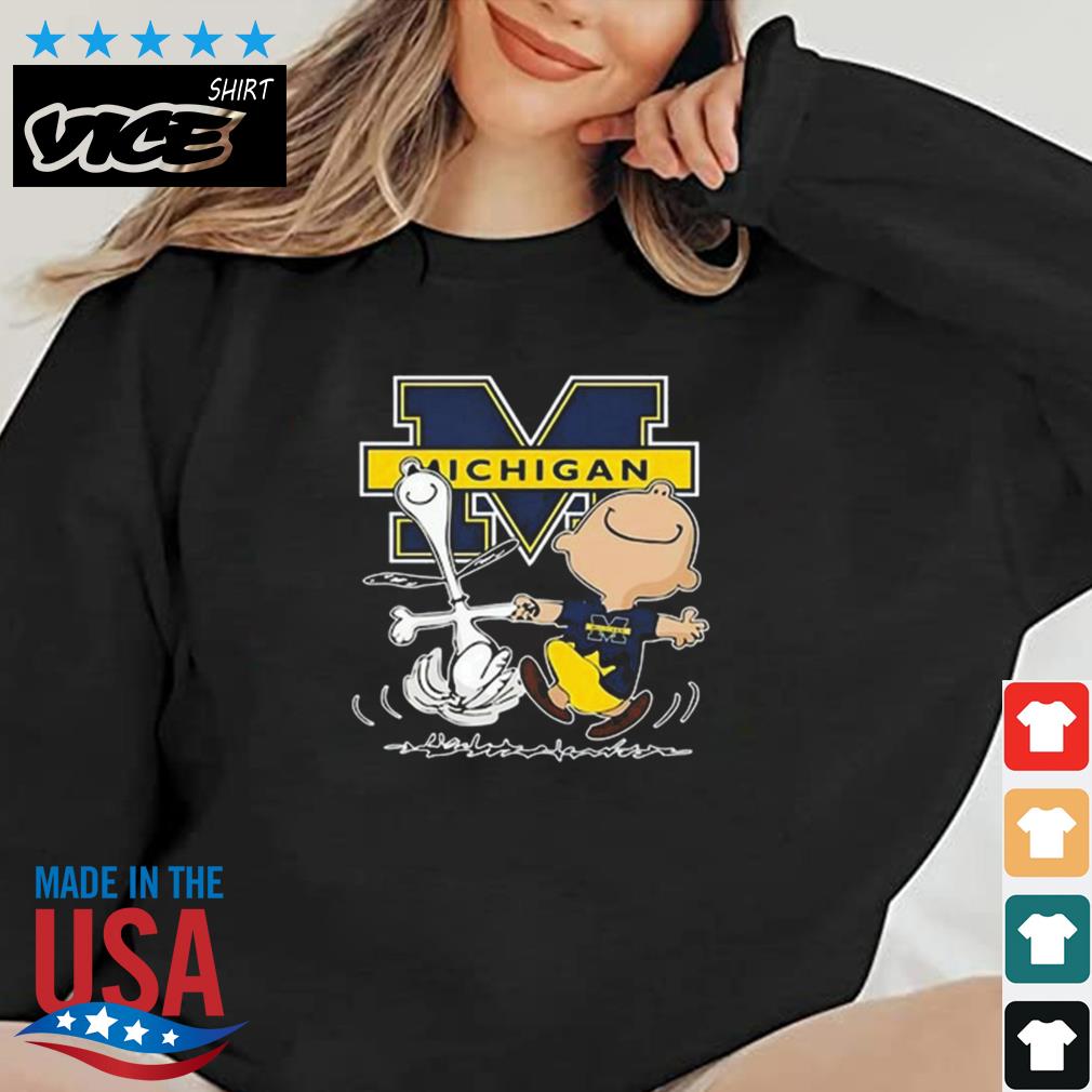 NCAA Michigan Wolverines Charlie Brown Snoopy Dancing Shirt