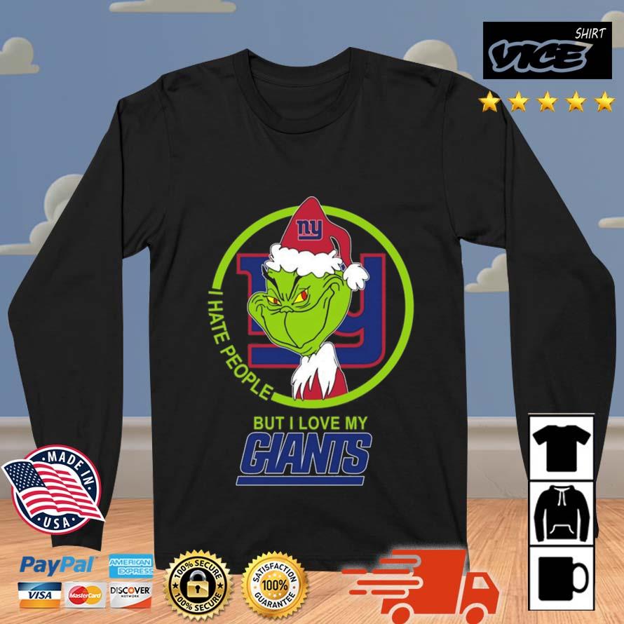 New York Giants NFL Christmas Grinch I Hate People But I Love My Favorite Football Team Sweater