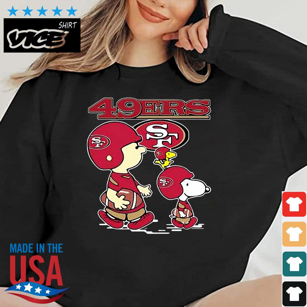 NFL San Francisco 49ers Charlie Brown Snoopy And Woodstock Road Shirt