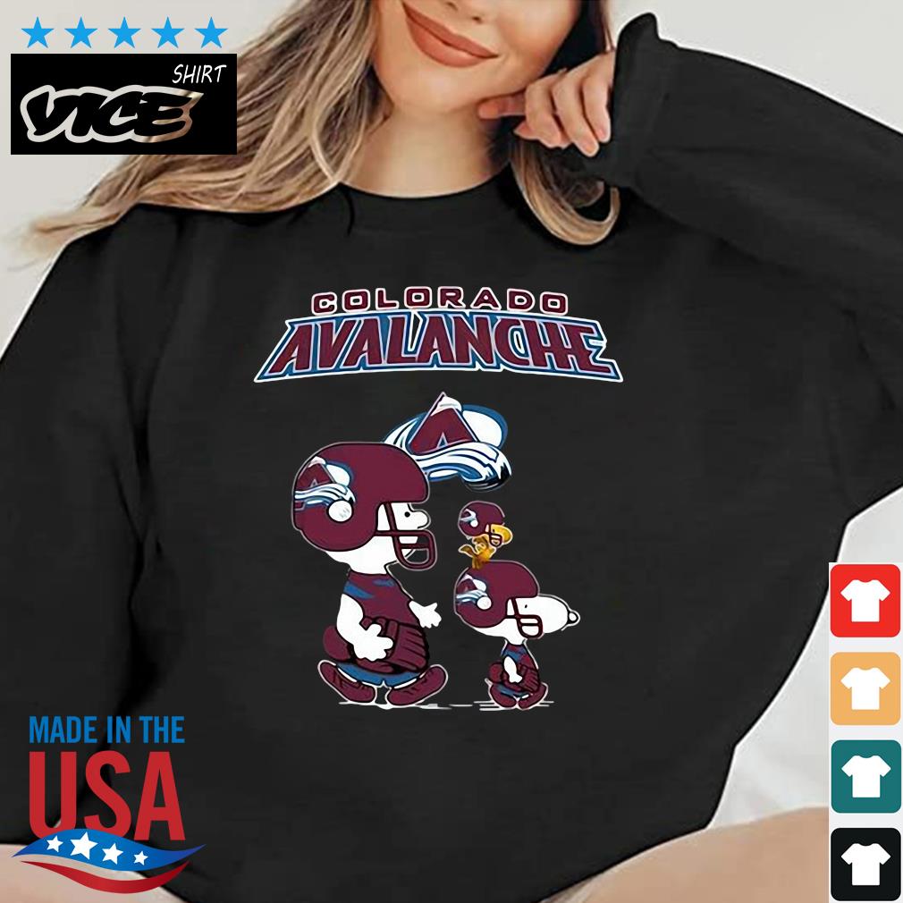 NHL Colorado Avalanche Charlie Brown Snoopy And Woodstock Road Shirt