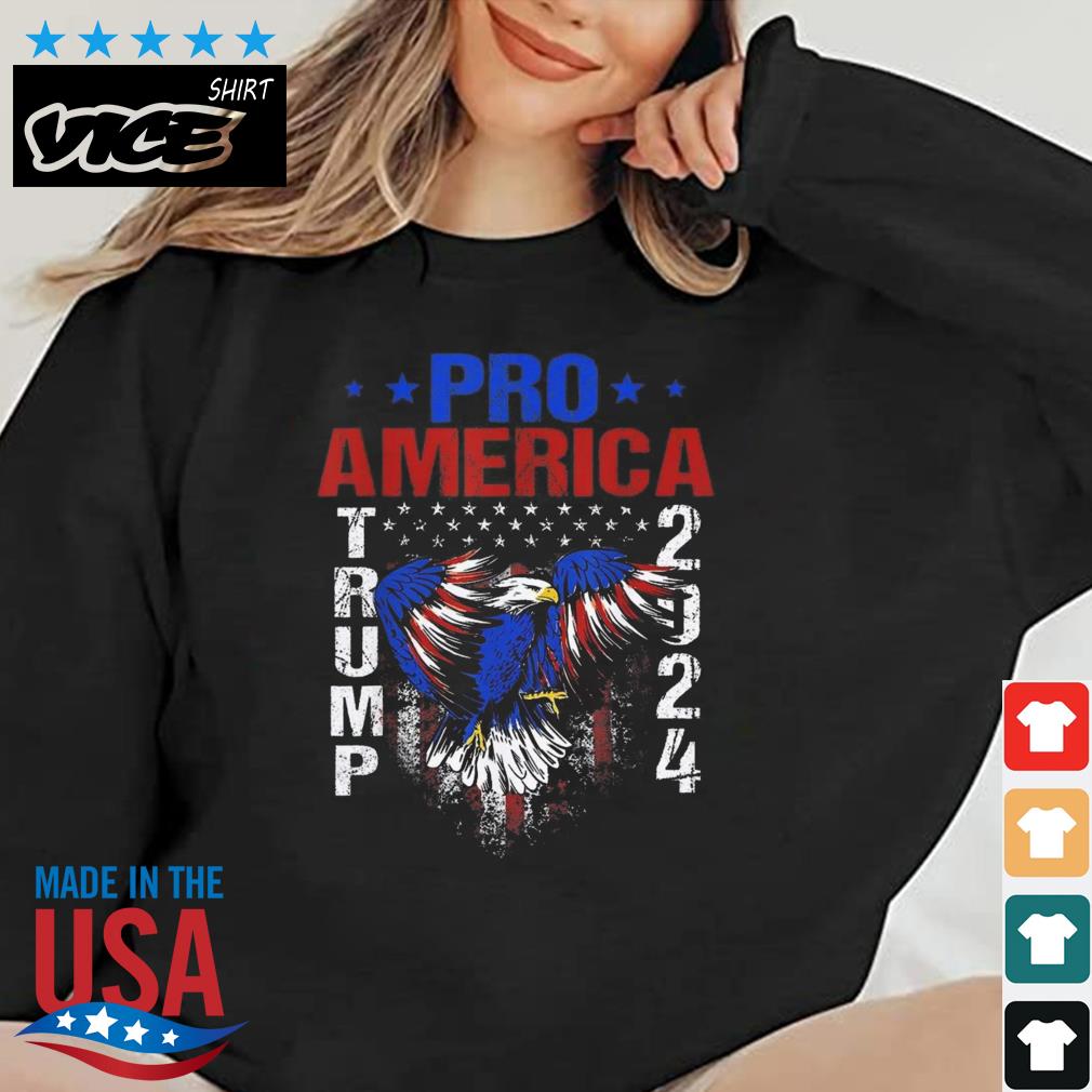 Pro America Donald Trump 2024 Eagle American Flag Shirt