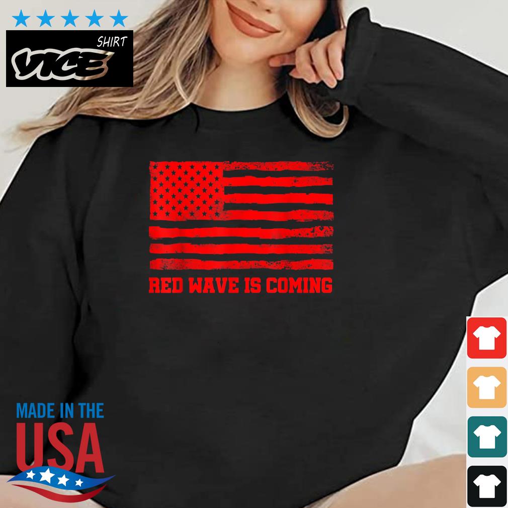 Red Wave Is Coming USA Flag Shirt