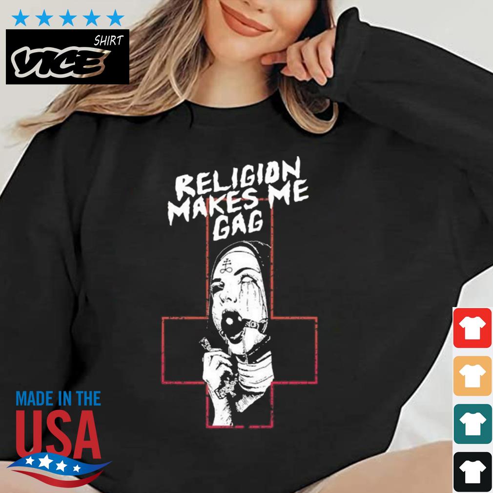 Religion Makes Me Gag Cross Shirt