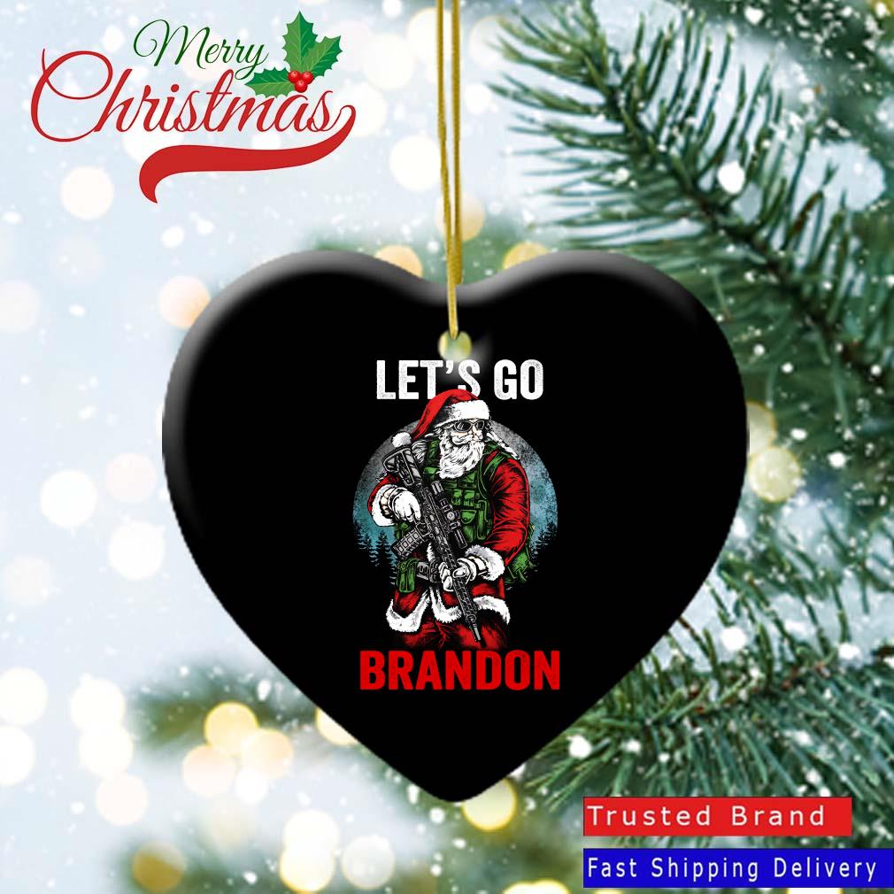 Santa Claus Hug Gun Let's Go Brandon Christmas Ornament