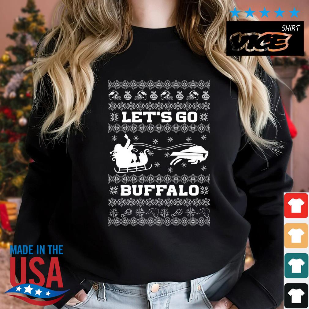 Santa Claus Ride Buffalo Let's Go Buffalo Ugly Christmas Sweater Sweater den
