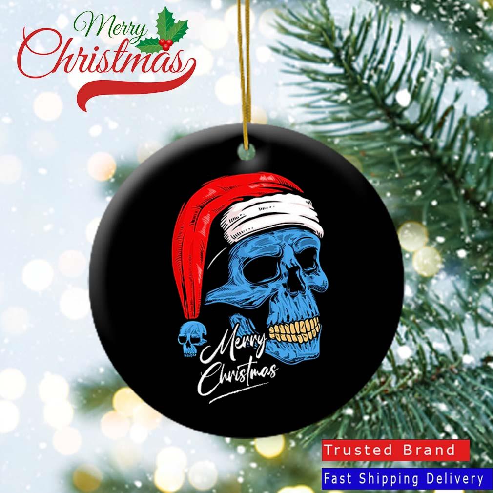 Santa Skull Merry Christmas Skeleton Skull Scary Santa Claus 2022 Ornament