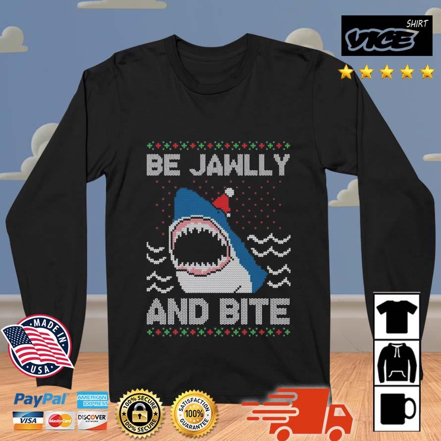 Shark Be Jawlly And Bite Christmas The Jaw Movie Knit Pattern Ugly 2022 Sweater