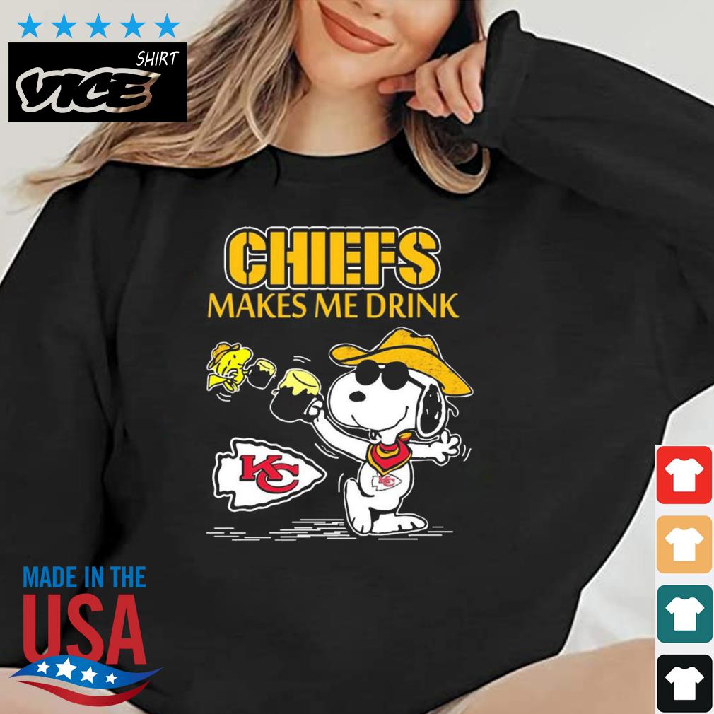 Snoopy And Woodstock Kansas City Chiefs Make Me Drink Shirt