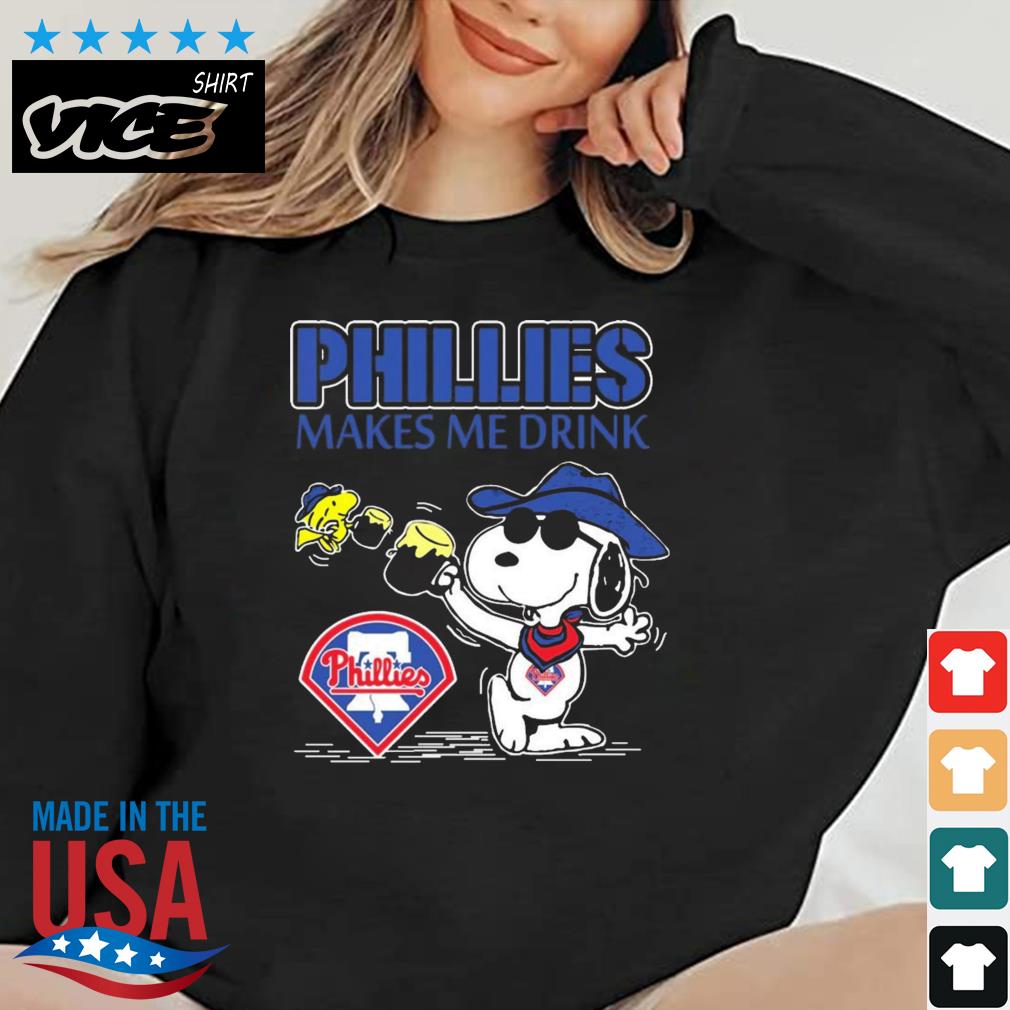 Snoopy And Woodstock Philadelphia Phillies Make Me Drink Shirt