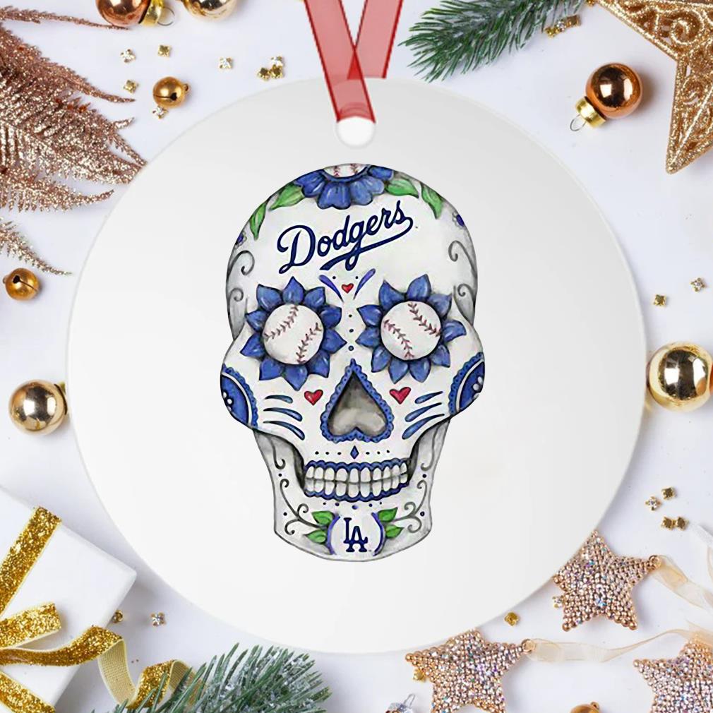 Sugar Skull Los Angeles Dodgers Tiny Turnip White Ornament