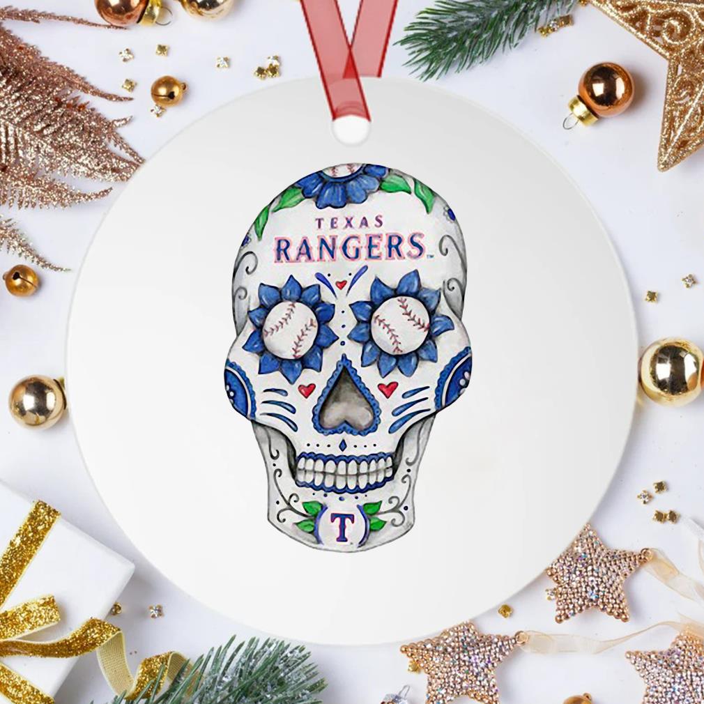 Sugar Skull Texas Rangers Tiny Turnip White Ornament