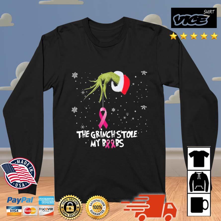 The Grinch Stole My Boobs Breast Cancer Awareness Christmas 2022 Sweater