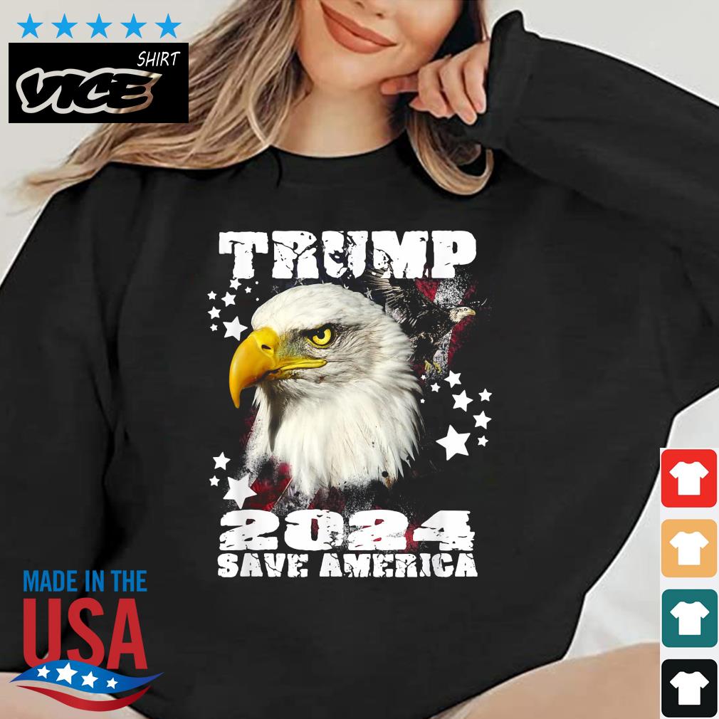 Trump President 2024 Save America USA Eagle Flag T-Shirt