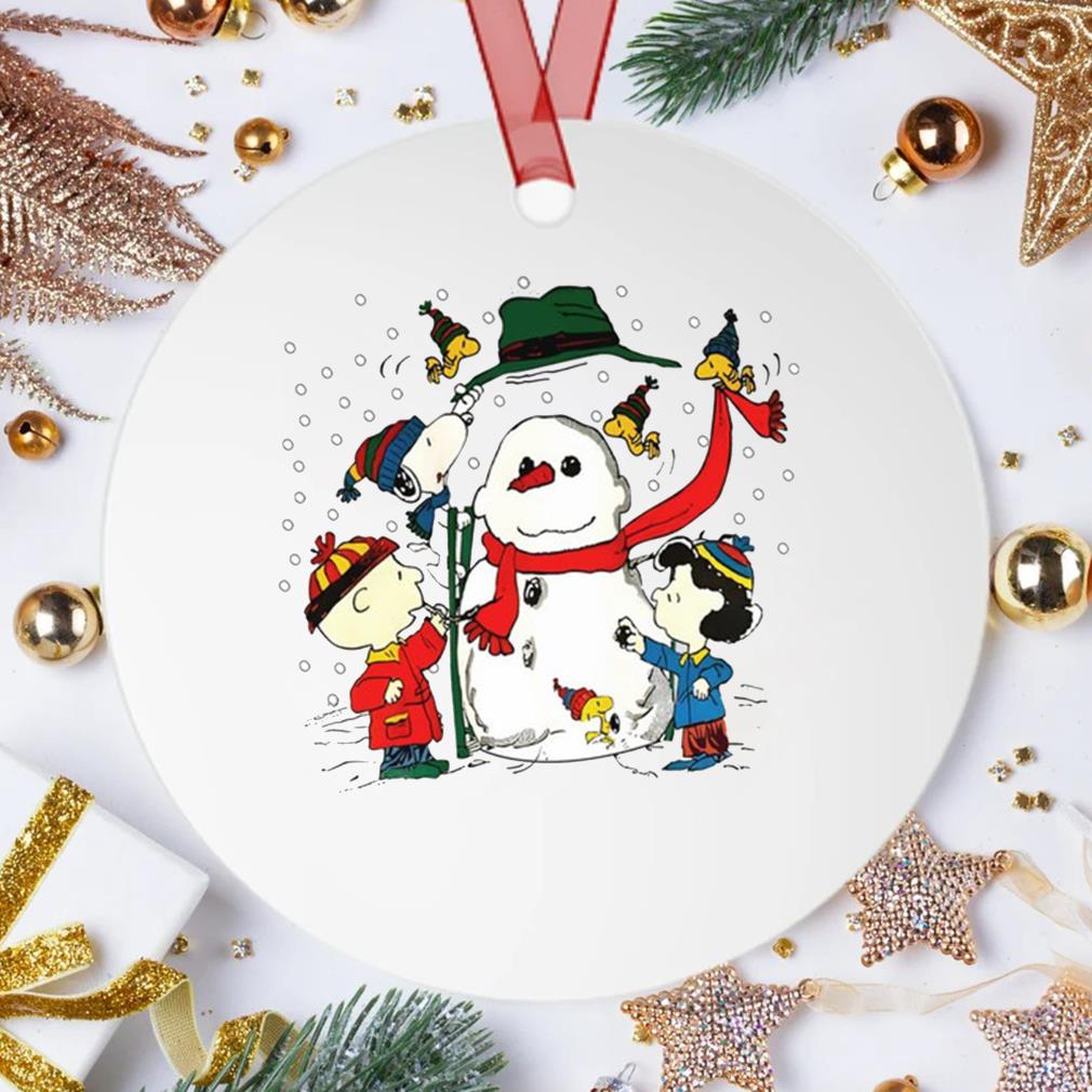 Vintage Snoopy Dog Christmas Peanuts Charlie Brown Snowman 2022 Ornament