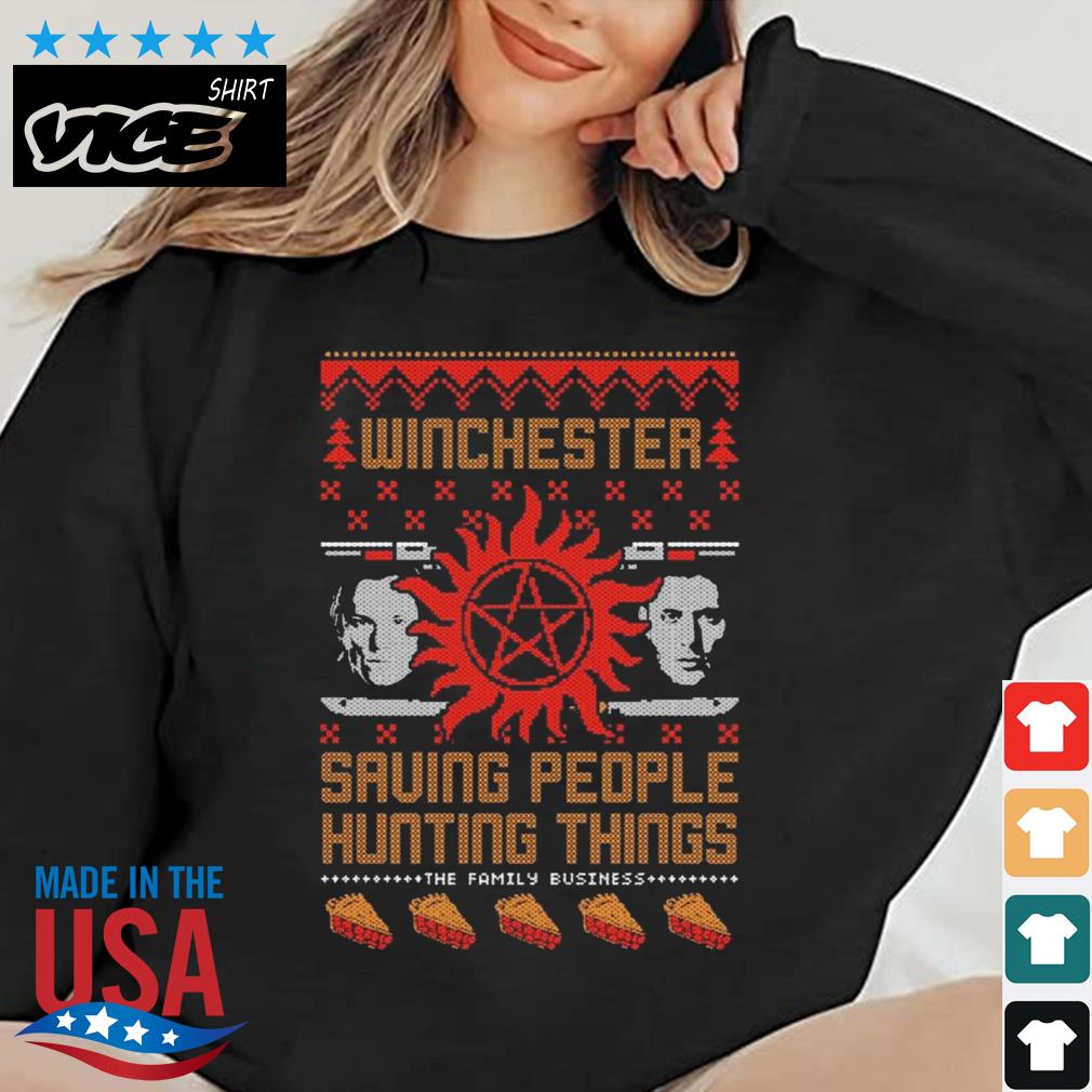 Winchesters Saving People Hunting Things Supernatural The Family Business Ugly Christmas Sweater