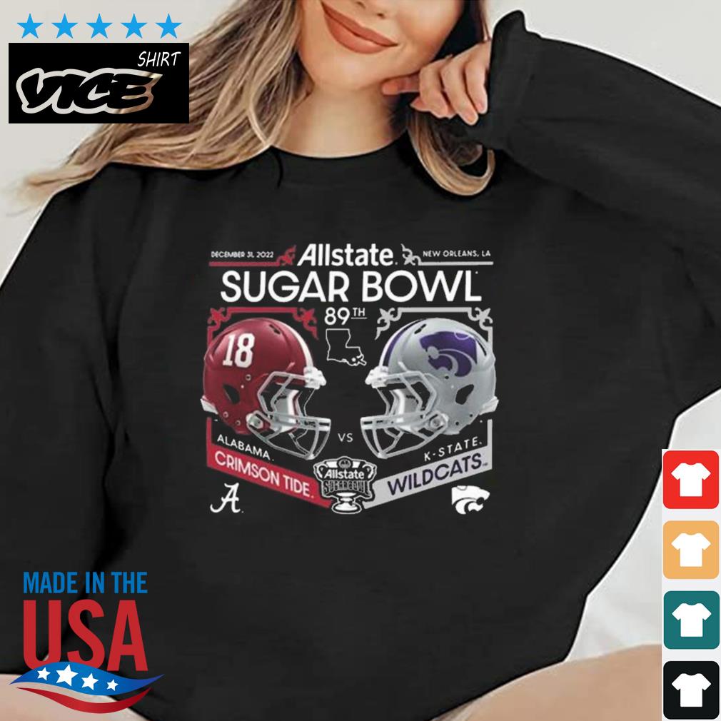 Alabama Crimson Tide Vs K-State Wildcats Sugar Bowl 89th Sugar Bowl Helmet Matchup Shirt