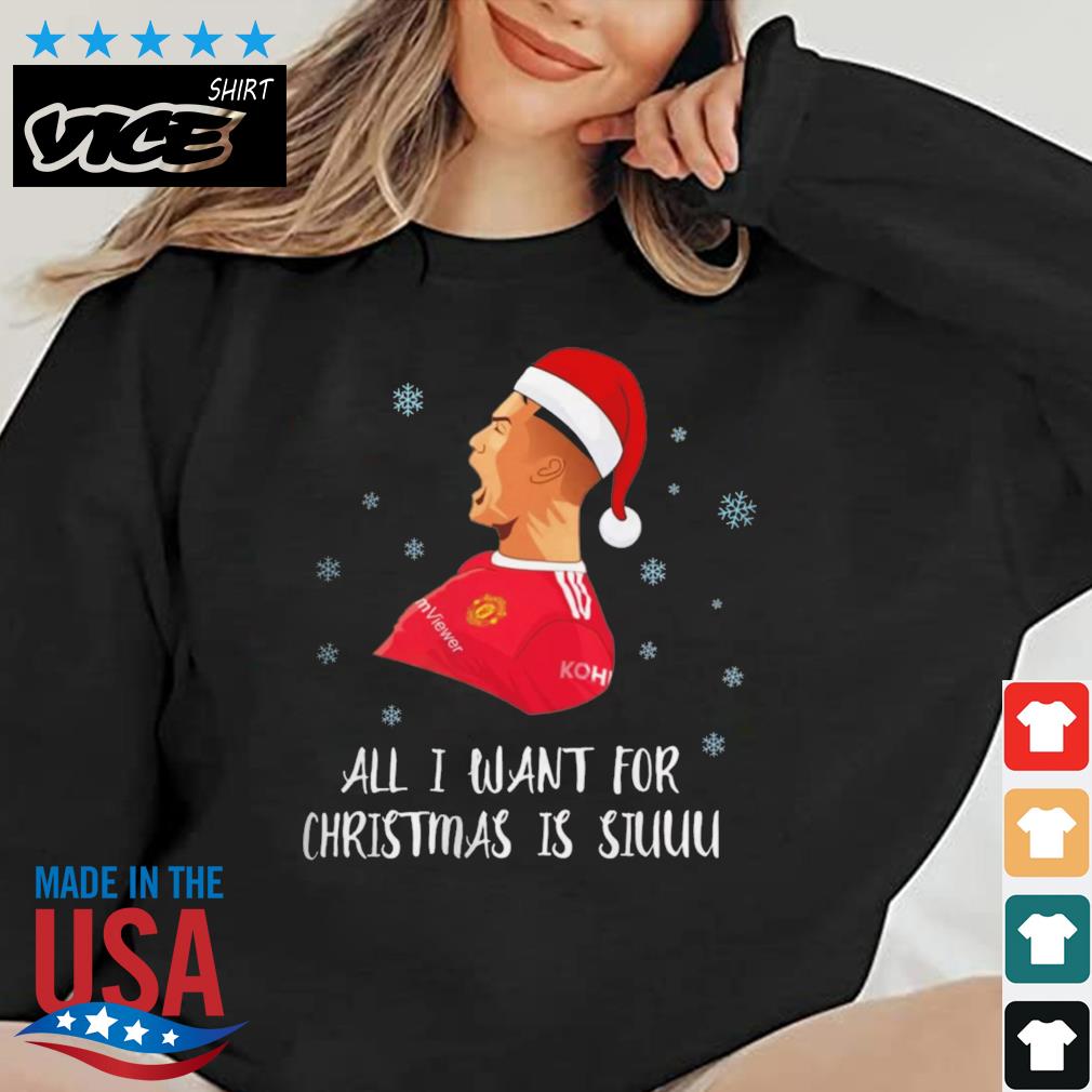 Cristiano Ronaldo Siu Christmas Jumper All I Want For Christmas Is Siuuu Meme Sweater