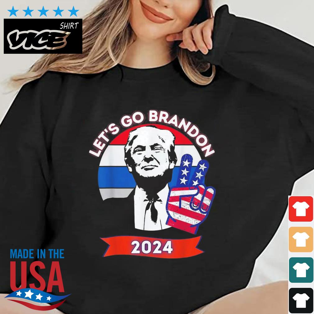 Let's Go Brandon Trump 2024 Shirt Impeach Biden Usa Red White Blue American Flag